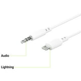 onn. 3' Lightning to 3.5 mm Audio AUX Cable for iPhone iPad