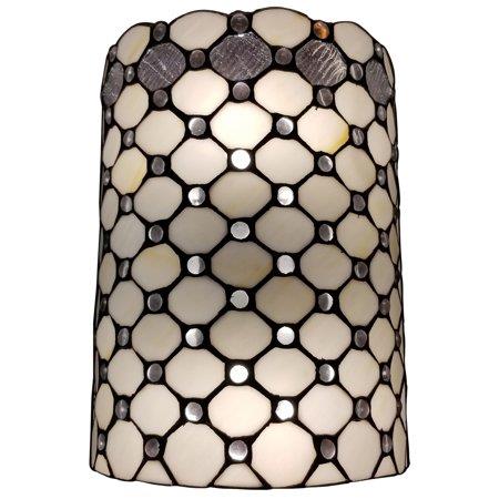 Amora Lighting Tiffany Style Double-Light Jeweled Wall Sconce Lamp