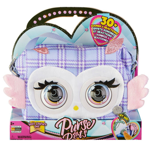 Purse Pets Print Perfect Owl - Interactive Animal Bag with 30+ Sounds Blinkles Music and Play from 5 Years