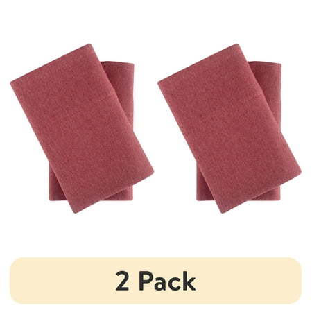(2 pack) Mainstays Adult Jersey Extra Soft Pillowcase Set, Standard/Queen, BLUE  Sedona, 2 Piece