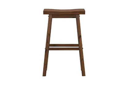 Sonoma Saddle 29 in. Chestnut Wire-Brush Backless Barstool (2-Pack)