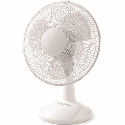 Mainstays 12  3-Speed Oscillating Table Fan  FT30-8MBW  White