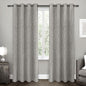 ATI Home Forest Hill Woven Room Darkening Curtains, White and Grey Pattern, Grommet Top