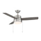 Caprice 44 in. Integrated LED Indoor Brushed Nickel Ceiling Fan with Light Kit