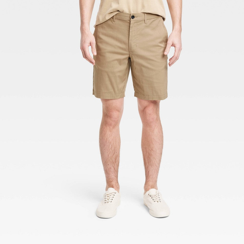 Men's Regular Fit 9" Tech Chino Shorts - Goodfellow & Co™ Tan 42