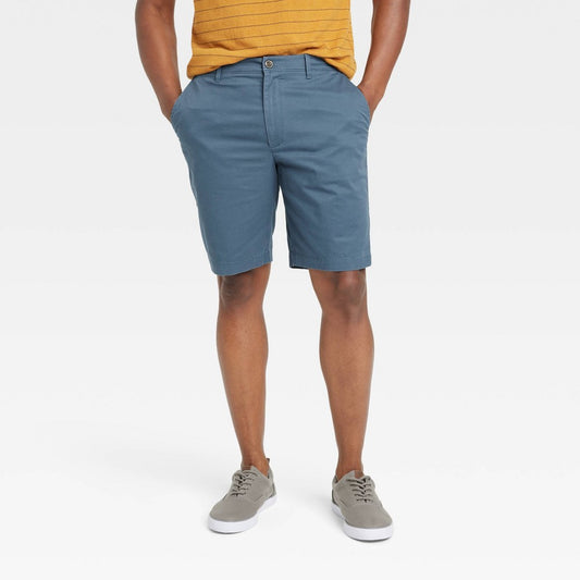 Men's Every Wear 9" Slim Fit Flat Front Chino Shorts - Goodfellow & Co™ Blue 42