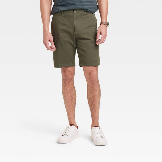 Men's Every Wear 9" Slim Fit Flat Front Chino Shorts - Goodfellow & Co™ Paris Green 38