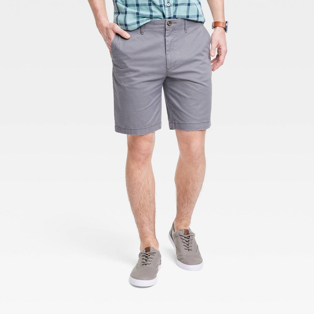 Men's Every Wear 9" Slim Fit Flat Front Chino Shorts - Goodfellow & Co™ Thundering Gray 30