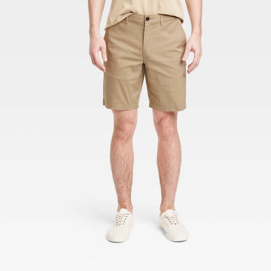 Men's Regular Fit 9" Tech Chino Shorts - Goodfellow & Co™ Tan 36