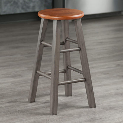 Winsome Ivy 24" Counter Stool Rustic Teak/Gray Finish Rustic Teak / Gray 24 Inch Stools