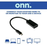 onn. 6" USB-C to HDMI Adapter, Black, 4K Resolution, Gaming Setup or Home Movie, 1 piece