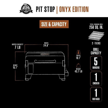 Pit Boss Portable Pit Stop Wood Pellet Grill – Onyx Edition