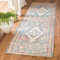 SFN564A-28 2 Ft.-3 in. X 8 Ft. Saffron Hand Loomed Runner Area Rug, Turquoise & Peach