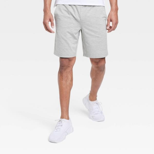 Men's Soft Stretch Shorts 9" - All in Motion™ Light Gray M