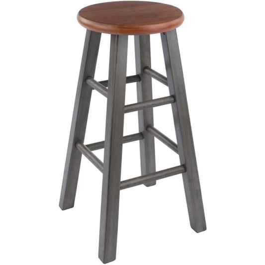 Winsome Ivy 24" Counter Stool Rustic Teak/Gray Finish Rustic Teak / Gray 24 Inch Stools