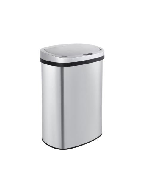 13 Gal./50 Liter Stainless Steel Oval Motion Sensor Trash Can for Kitchen - Silver