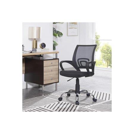 Naomi Home Height Adjustable Executive Office Chair Mesh Mid-Back Swivel Office Chair with Armrest  Lumbar Support  Back Adjustment  Caster Wheels  Ro