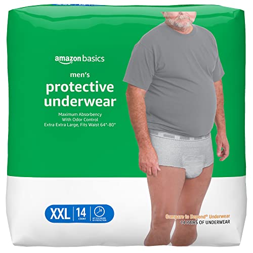 Amazon Basics Incontinence Underwear for Men, Maximum Absorbency, 2X-Large, 14 Count (Previously Solimo)