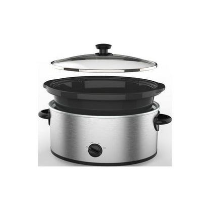 Mainstays 6 Quart Oval Slow Cooker, Stainless Steel Finish, Glass Lid, Model # MS54100112168S
