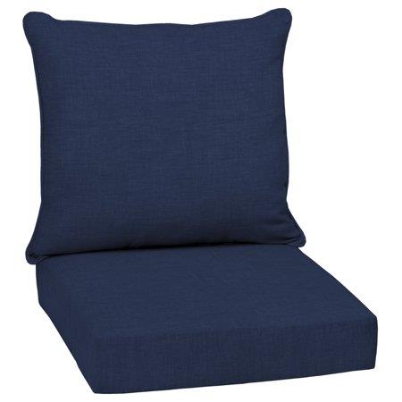 Arden Selections Texture Outdoor Deep Seat Cushion Set, Blue, 24X24