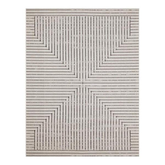 Avondale Beige 8 Ft. X 10 Ft. Striped Indoor/Outdoor Area Rug