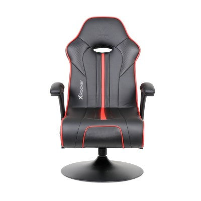 Torque Bluetooth Audio Pedestal Gaming Chair with Subwoofer Black/Red - X Rocker: Ergonomic Design, Multiplayer Connectivity
