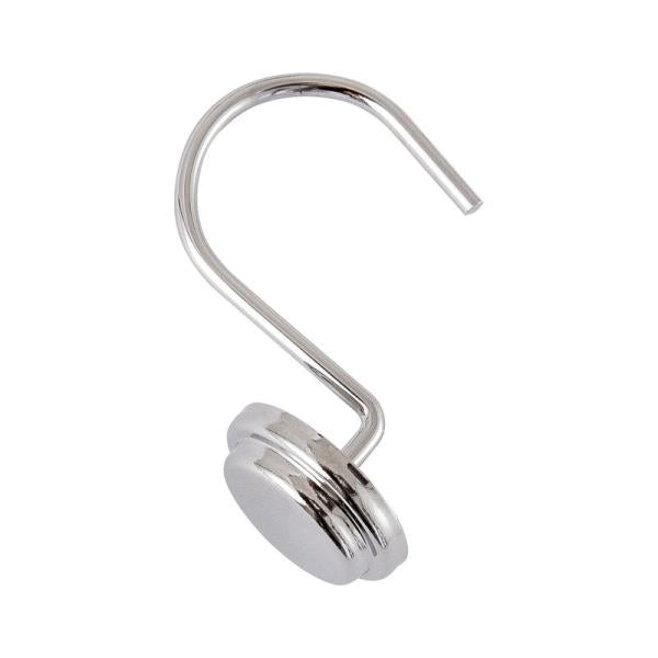 Utopia Alley Shower Hooks - Shower Curtain Rings for Bathroom - Rust Proof Shower Curtain Hooks for Shower Curtain or Liner - Set of 12  Brushed Nicke