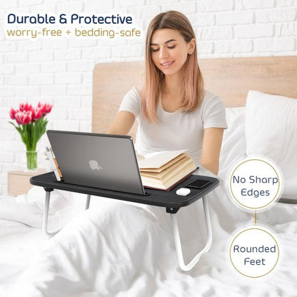 Nestl Adjustable Laptop Bed Tray Table - Portable Lap Desk with Foldable Legs - Space Saving Lapdesk Small Small