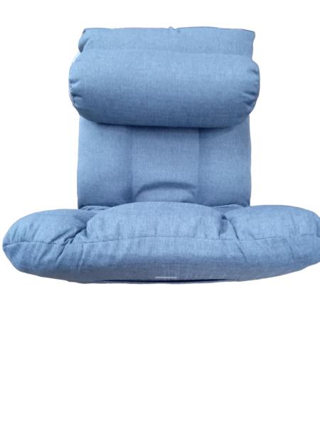 Blue Cushioned Floor Rocker Chair