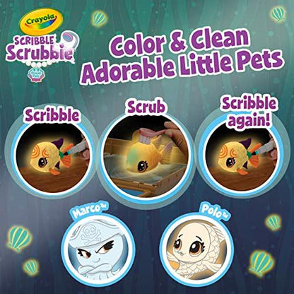 Scribble Scrubbie Pets Glow Ocean Playset, Toys for Boys & Girls, Gifts for Kids, Ages 3, 4, 5, 6