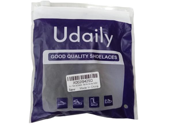 Uda: 3 Pairs Oval Shoelaces... Black Navy Blue Deep Gray 94cm  New Made In China