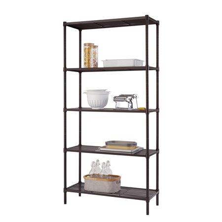 TRINITY EcoStorage 5 Tier Adjustable Flat Slat Wire Shelving  Dark Bronze