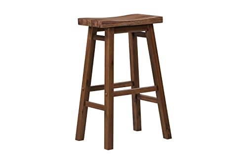 Sonoma Saddle 29 in. Chestnut Wire-Brush Backless Barstool (2-Pack)