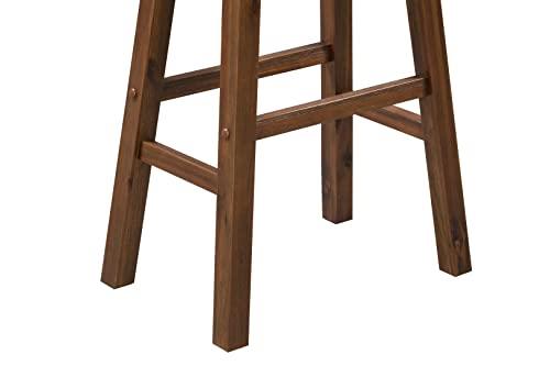 Sonoma Saddle 29 in. Chestnut Wire-Brush Backless Barstool (2-Pack)