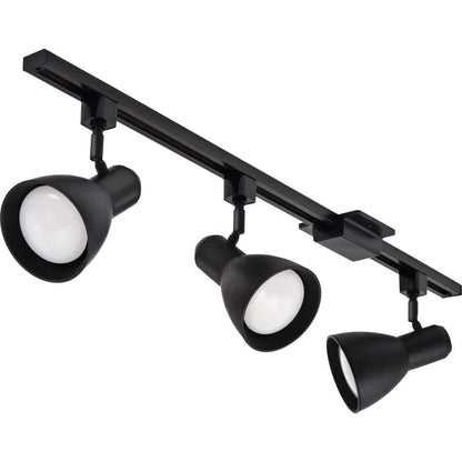 4 ft. 3-Lights Black Linear Track Lighting Kit