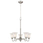 Creekford 5-Light Brushed Nickel Chandelier with Frosted Glass Shades