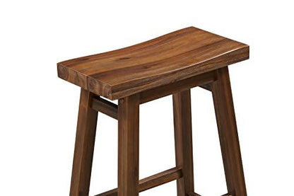 Sonoma Saddle 29 in. Chestnut Wire-Brush Backless Barstool (2-Pack)