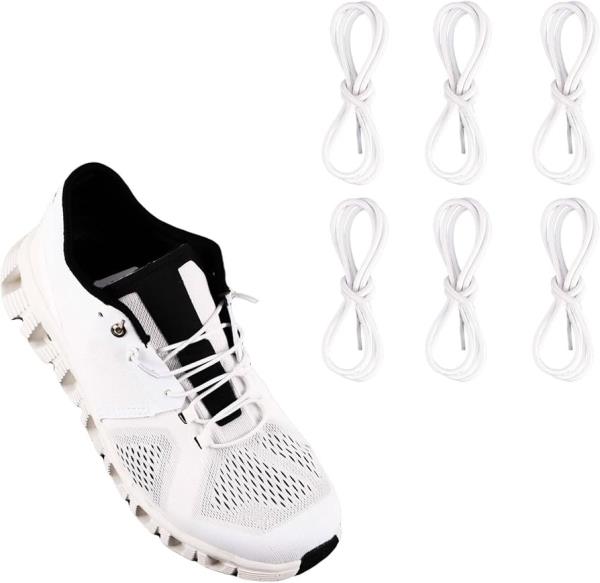 Udaily 3 Pairs Oval Shoelaces for Athletic Running Shoes White 115cm