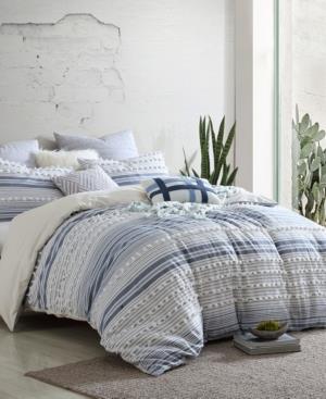 Anahita 100% Cotton Clipped Dot Stripe Jacquard 5-Piece Bedding Comforter Set