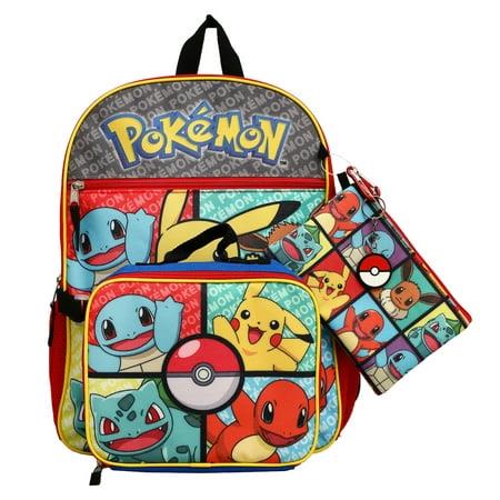 Pokemon Starter Characters 5-Piece Backpack Set - Multicolored