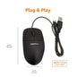 AmazonBasics Black Wired USB Computer Mouse in Plastic Bag