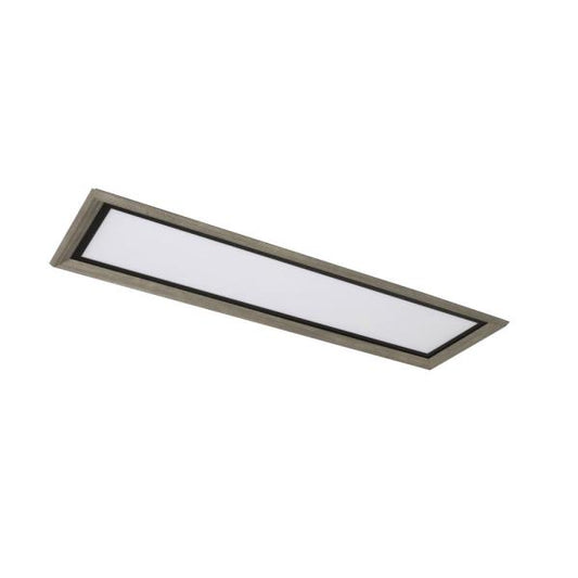 Augusta 50 in. X 15 in. Black, Washed Gray Frame CCT Selectable LED Flush Mount Ceiling Light 4000 Dimmable Lumens