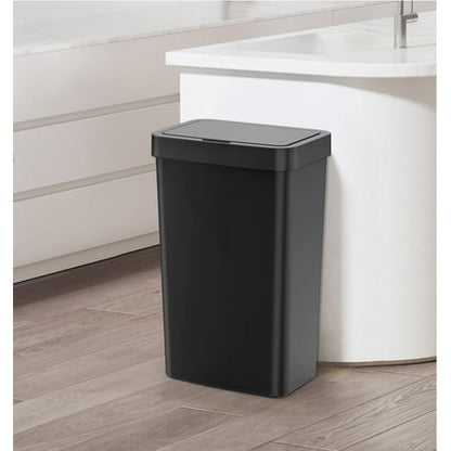 Mainstays 13.2 Gallon Kitchen Sensor Trash Can, Plastic Motion Sensor Kitchen Trash Can, Black