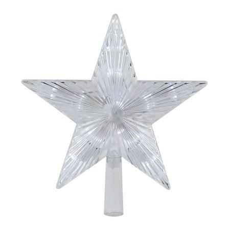 8.5" LED Lighted Clear 5 Point Star Christmas Tree Topper White Lights - 8.5