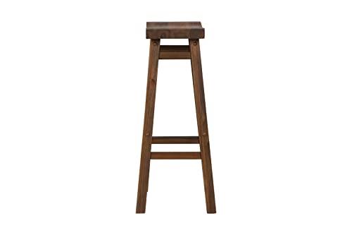 Sonoma Saddle 29 in. Chestnut Wire-Brush Backless Barstool (2-Pack)