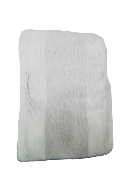 White Faux Fur Rug on a White Background