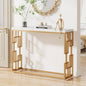 Tribesigns Console Table with White Faux Marble Finish