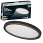 32 in. Low Profile Oval Oil Rubbed Bronze Faux Crackle Lens LED Flush Mount with Night Light Trim Adjustable CCT