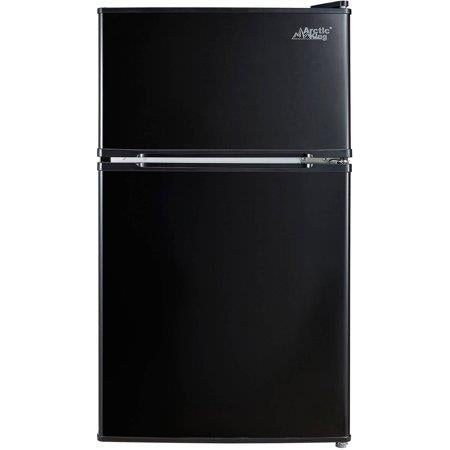 Arctic King 3.2 Cu Ft Two Door Mini Fridge with Freezer  Black  E-Star  ARM32D5ABB