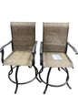 PHI VILLA Patio Swivel Bar Chairs Set of 2 with Armrests, Textilene Fabric and Iron Frame